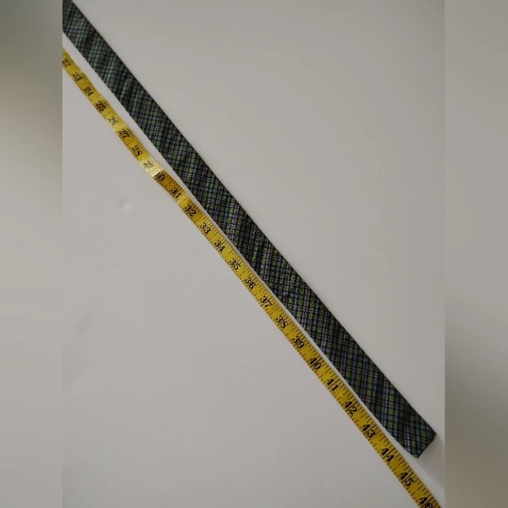 L. L. Bean Plaid Cotton D-Ring Belt Green Blue Plaid Preppy Classic Cotton M/L - Picture 6 of 6